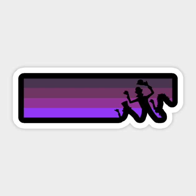 Retro Purple Stripes Hitchhiking Ghosts Sticker by ThisIsFloriduhMan